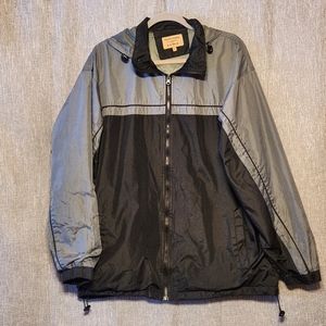 Cold Storage Hoodie Windbreaker Black Charcoal Zippered Hooded Mens Large